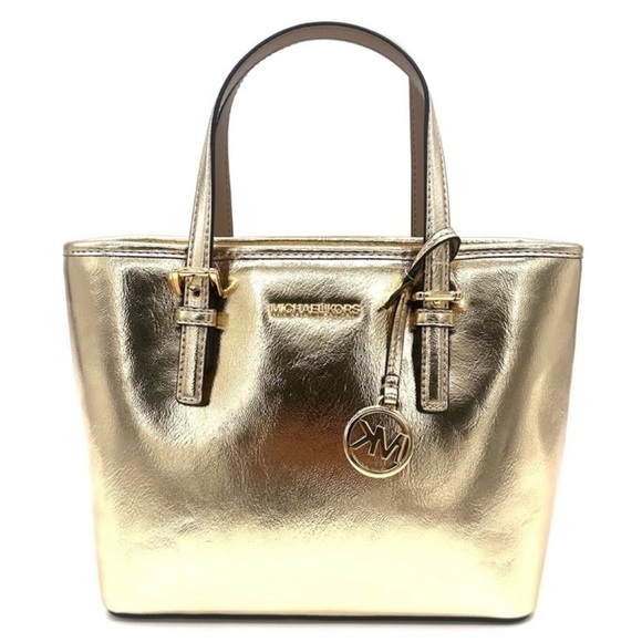 Michael Kors Jet Set Travel XS TZ Tote Bag Gold - Picture 1 of 12